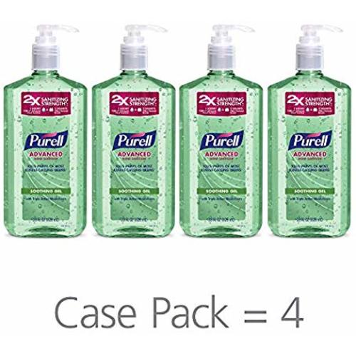 PURELL Advanced Hand Sanitizer Soothing Gel for the workplace, Fresh scent, with Aloe and Vitamin E - 28 fl oz pump bottle (Pack of 4) - 3181-04-EC