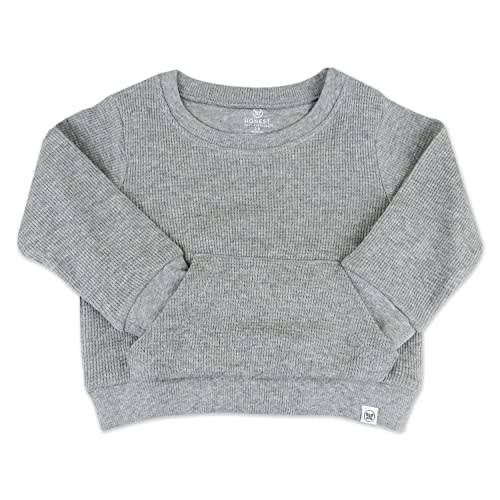 HonestBaby Comfy Crew Sweatshirt with Pockets 100% Organic Cotton for Toddler, Baby Boys, Girls