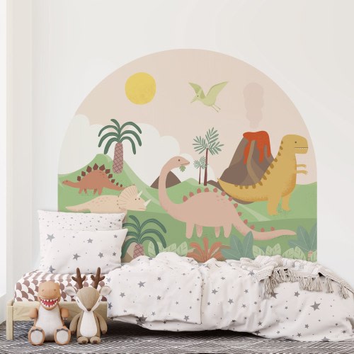 Dino World Headboard Sticker, Bed Arch Sticker, Headboard Wall Decal, Arch Wall Decal, Arch Wall Decal Sticker, Wall Decal, Nursery Decor