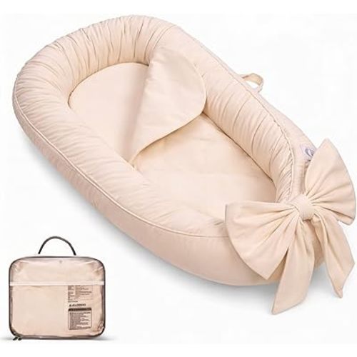 EAQ Baby Lounger, Infant Lounger for Newborn,Portable Baby Nest Cover Breathable & Soft, Newborn Essentials