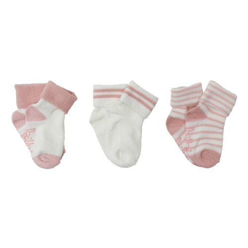 Bilbi 3 Pack Cozy Turn Top Sock Stripe Pink