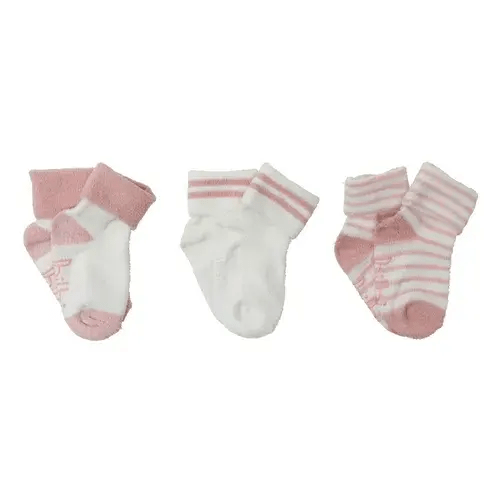 Bilbi 3 Pack Cozy Turn Top Sock Stripe Pink | Baby Bunting AU