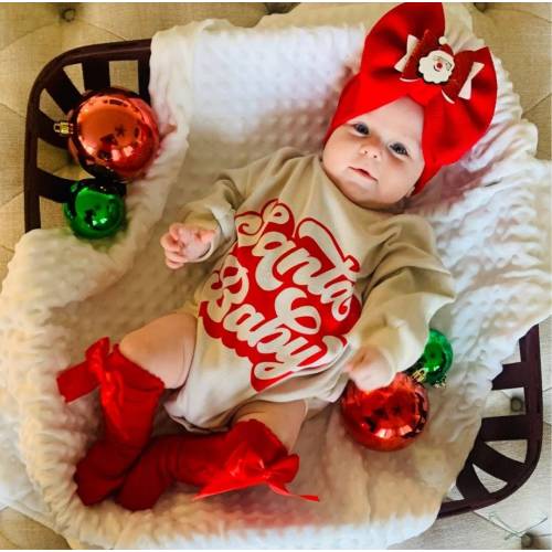 Christmas baby Outfit, super soft cozy sweatsuit Retro Santa sweatshirt, bubble romper
