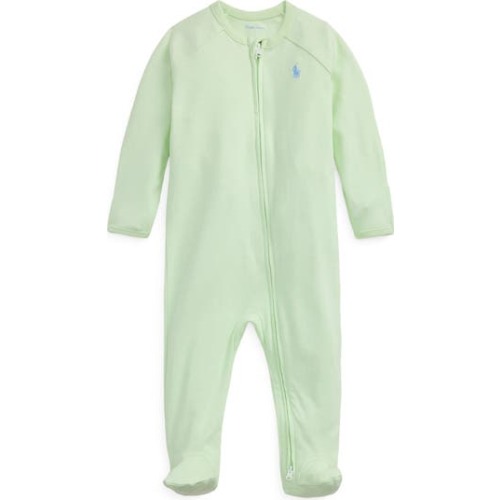 Full Zip Knit Cotton Footie, 9M