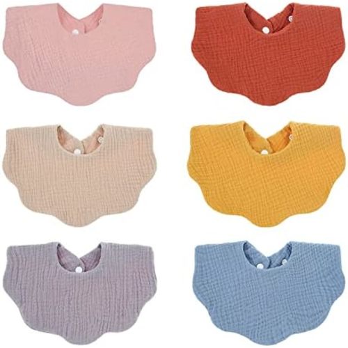 Muslin Baby Bibs for Drooling and Teething Newborn Drool Bibs for Baby Girl Boy