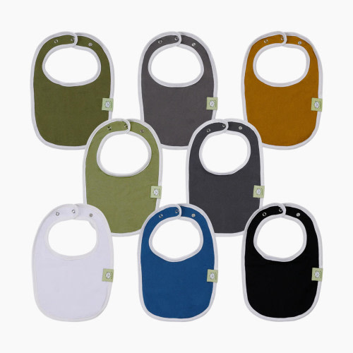 KeaBabies Urban Drool Bibs (8 Pack) - Basics, 8