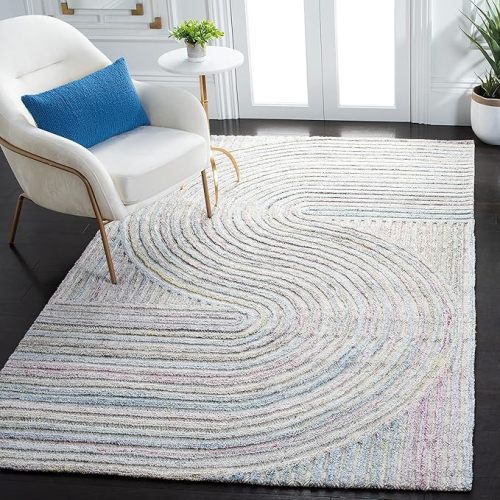 SAFAVIEH South Hampton Collection 6' x 9' Pink / Blue SHA301U Handmade Abstract Wool Area Rug