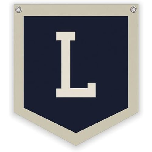 Lacama Toddler Boys Room Decor Name Pennant Flag,Vintage Name Pennant Flag Banner, Baby Boy Nursery Wall Art for Toddler Bedroom Playroom Kidsroom，Baby Boy Gifts，Initial Monogram L 12x14 in