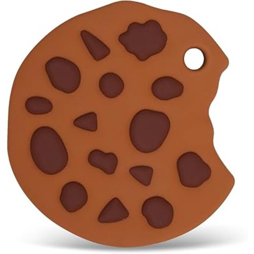 Baby Essentials Silicone Teether,Sensory Chew Toys,BPA Free Soft and Effective Infant Teething Pain Relief Toys,Freezer Safe,Food Grade Silicone,Best Shower Gift for Boys and Girls (Cookie).