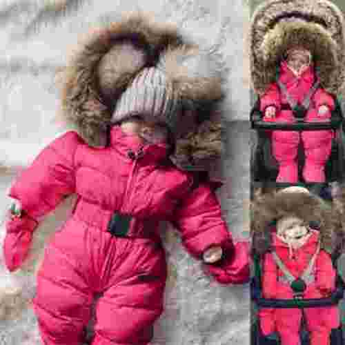 Baby Snowsuit Baby Winter Coat Baby Boys Girls Hooded Romper Snowsuit Baby Girl Winter Jacket for Newborn 0-3 Months