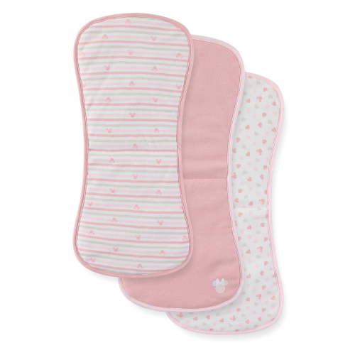 Disney Minnie Mouse Extra Absorbent Soft Burp Cloth 20" L x 10" W (Baby Girls), 3 Pack, One Size, Newborn and Infant