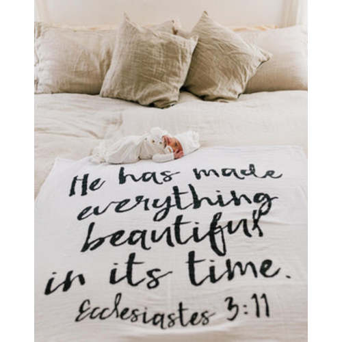 Organic Swaddle + Wall Art - Ecclesiastes 3:11 – Modern Burlap