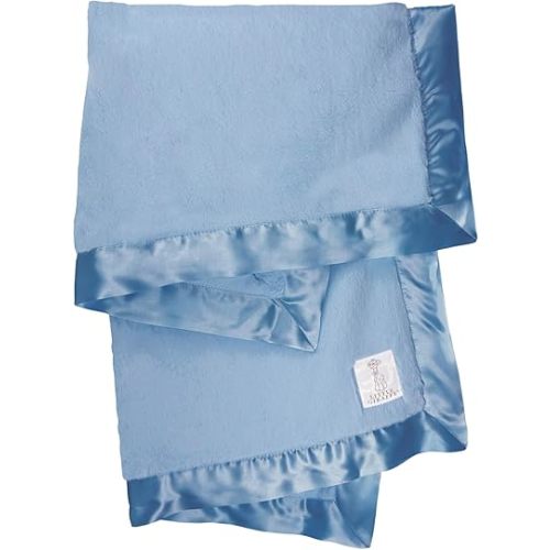 Little Giraffe Baby Blanket - Luxe Soft Blanket with Satin Trim - Baby Stroller Blanket - Newborn Baby Essentials & Baby Gifts - 29x35" - Cornflower