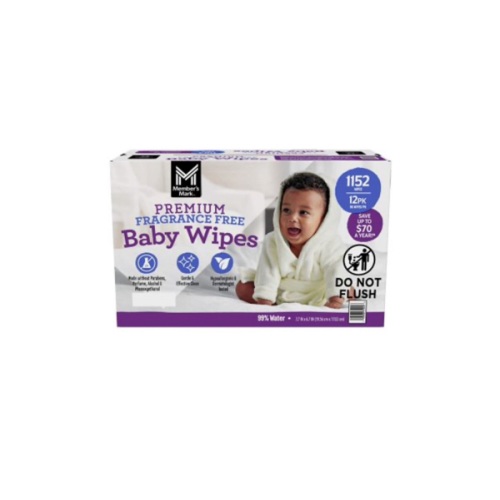 Member's Mark Premium Baby Wipes, Fragrance Free, 12 pk., 1152 Wipes - Sam's Club