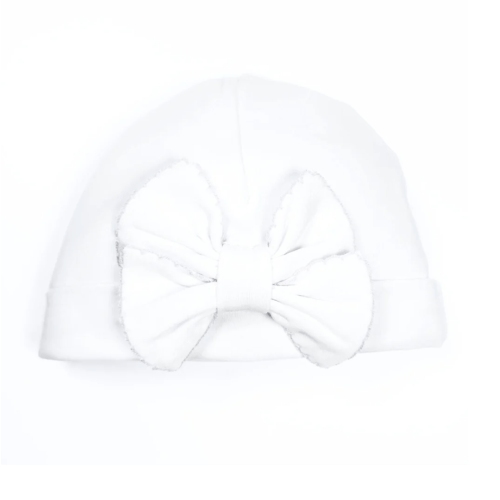 Essentials Solid Bow Hat - White