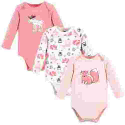 Hudson Baby Cotton Long-Sleeve Bodysuits, 3-Pack, Newborn- 24 Months