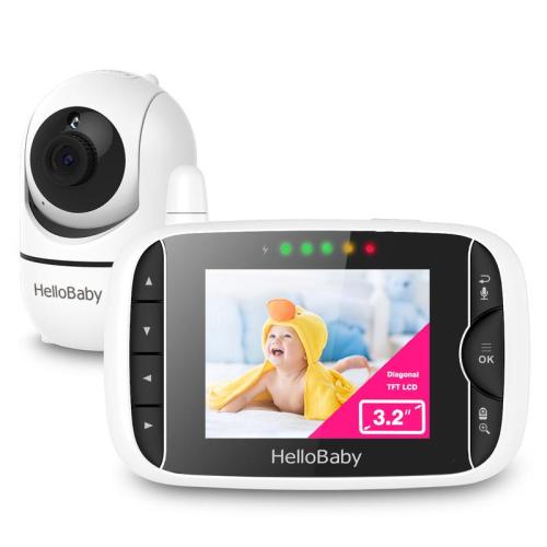 HelloBaby 3.2'' Video Baby Monitor, Remote Pan-Tilt-Zoom Camera, - TikTok Shop