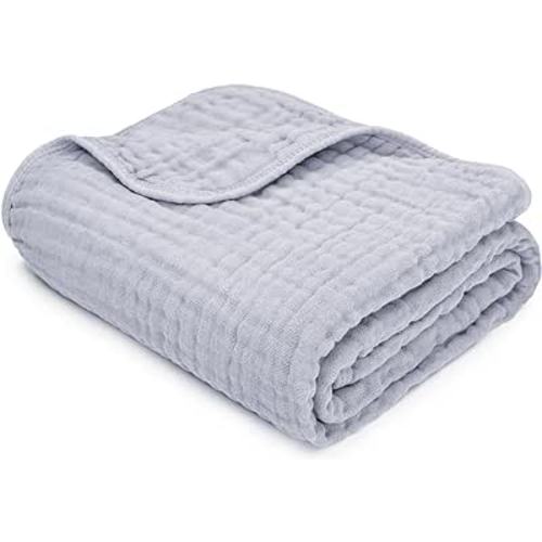 Comfy Cubs Baby Muslin Blanket, Swaddle for Newborns and Toddlers, Large 40” x 40” Cover, 6-Layer Plush Softness for Infant Swaddling, Receiving, or Tummy Time, Gift (Slate Grey, Baby - Muslin)