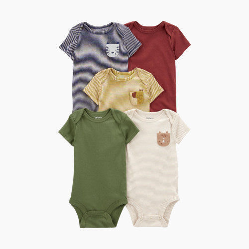 Carter's 5-Pack Short-Sleeve Bodysuits - Multi, 6-9 M