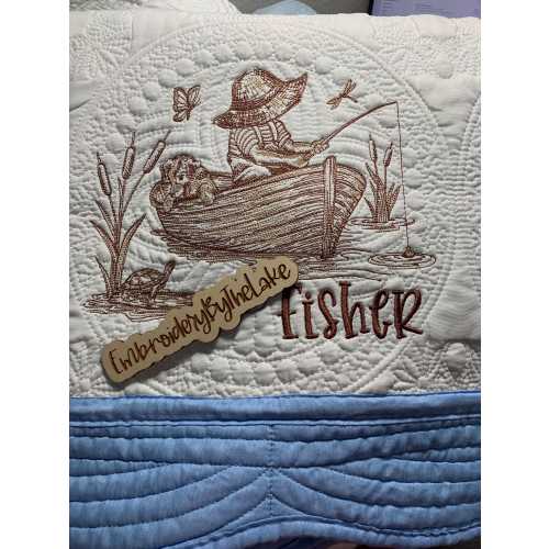 Baby Quilt, Fishing Baby Quilt, Baby Blanket, Fishing themed Baby Nursery