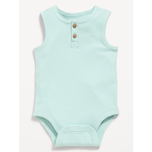 Sleeveless Ribbed Henley Bodysuit for Baby