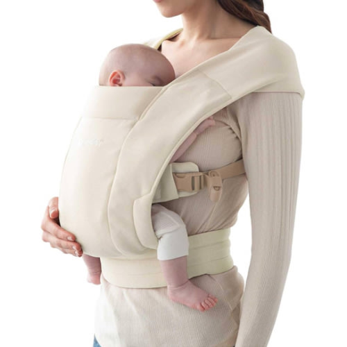 Ergobaby Embrace Baby Sling Carrier Newborn to Toddler - Breathable Baby Carriers for Summer - Sling Wrap Carrier with Hip Seat - Cozy Newborn Essentials (7-25 Pounds), Ponte Knit, Cream