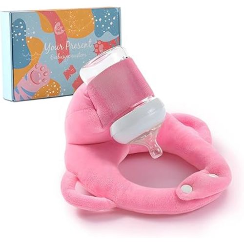 Baby Bottle Holder,Support Pad with Bottle Drying Rack Function (Pink)