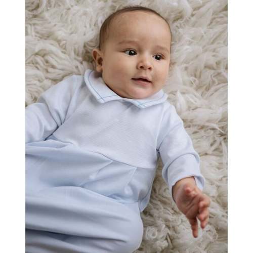Striped Classic Gown, Light Blue - Cuclie | Maisonette