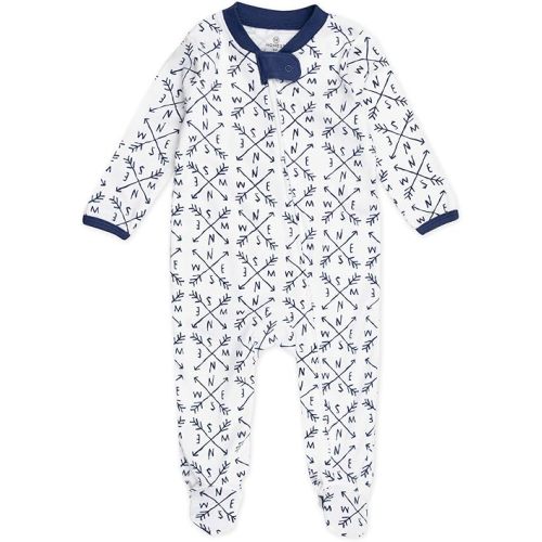 HonestBaby Sleep & Play Footed One-piece Pajama Sleeper 100% Organic Cotton, Baby Boys