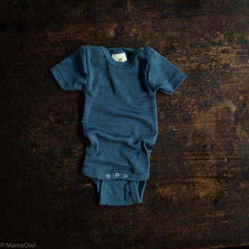 Crane Baby Body - Merino Wool & Silk - Deep Ocean - size 0-3m