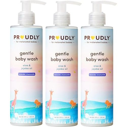 PROUDLY Gentle Baby Wash by Gabrielle Union & Dwyane Wade, for Black & Brown Babies & Dry, Sensitive Skin, Tear-Free, pH Balance, Lavender Chamomile, 3-Pack (9 oz each)
