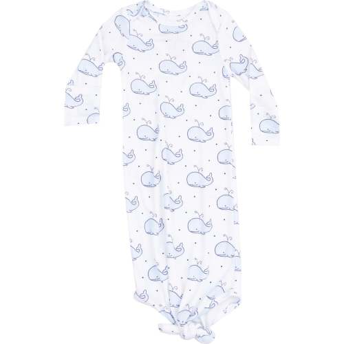 Knotted Gown, Bubbly Whale Blue, Blue - Angel Dear Mixed Apparel Set | Maisonette