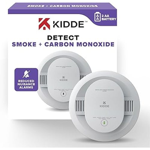 Kidde Smoke & Carbon Monoxide Detector, AA Battery Powered, LED Warning Light Indicators