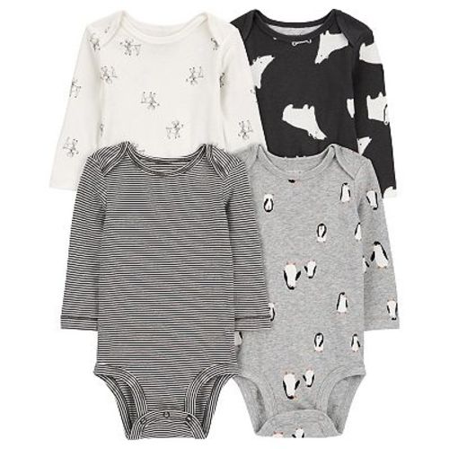 Baby Boy Carter's 4-Pack Long Sleeve Winter Animal Bodysuits