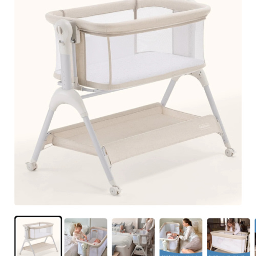 HARPPA Cuddly Sway | 3-in-1 Rocking Baby Bassinet & Bedside Sleeper for Newborns with Mattress for Reflux | Attaches to Bed, Adjustable Heights, Non-Toxic & CPSC Certified | Sturdy Frame, Portable Wheels, Tool-Free Setup, Gentle Rocking | Perfect for Newb