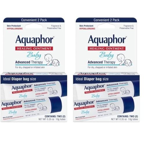 Aquaphor Baby Healing Ointment To-Go Pack - Advanced Therapy for Chapped Cheeks and Diaper Rash -2 Count(Pack of 2)