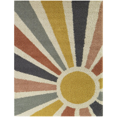 Maust Sunshine Rainbow Shag Rug