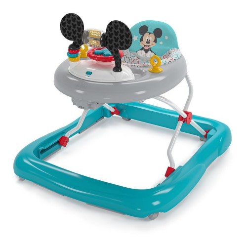 Bright Starts Disney Mickey Mouse Foldable Baby Walker w/ Music & Play Toys 6m+