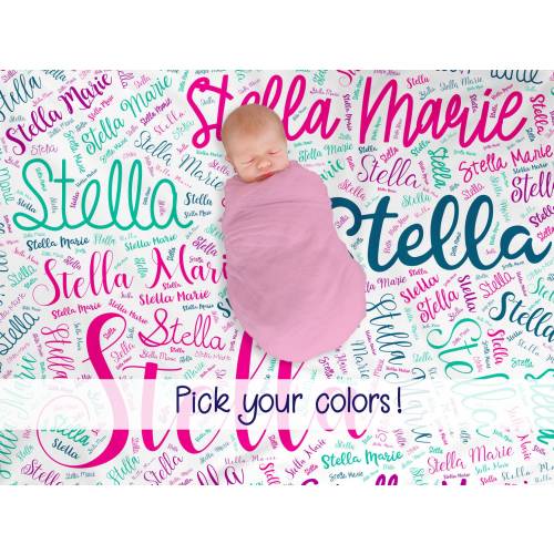 Personalized Baby Blanket - Minky Baby Blanket - Baby Milestone Blanket - Baby Name Blanket - Gender Reveal Ideas - Baby Shower Gift