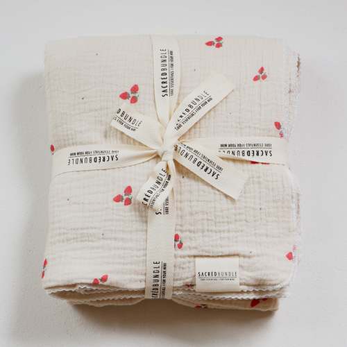 Organic Baby Blanket Strawberry Fields – Sacred Bundle