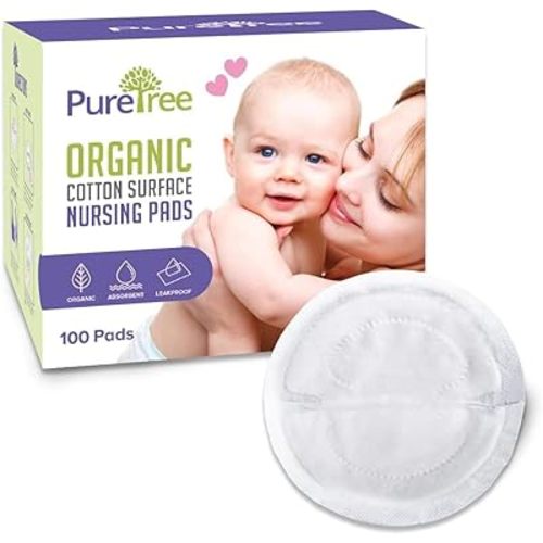 Organic Cotton Disposable Nursing Pads - for Breastfeeding (1 Box - 100 Pads)