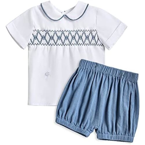 Booulfi Baby Boy Toddler Summer Clothes Linen Wedding Birthday Outfits Suit for Boys T-Shirt and Short Set