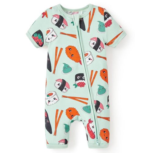 PATPAT Baby Pajama with Bamboo Viscose, Footie Jumpsuit Romper with 2-Way Zipper for Baby Boy Toddler Sleeper Sleepwear