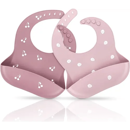 ME.FAN Silicone Baby Bibs for Babies & Toddlers | Adjustable Silicone Bibs Set of 2