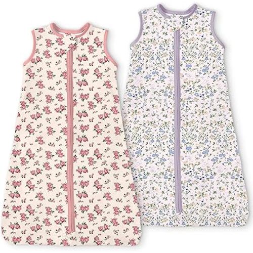 Baby Sleep Sack 0-3-6 Months Light Wearable Blanket for Babies with 2-Way Zippers, 0.5 TOG Premium Soft Breathable Sleeping Bag for Baby Boys Girls 2-Pack