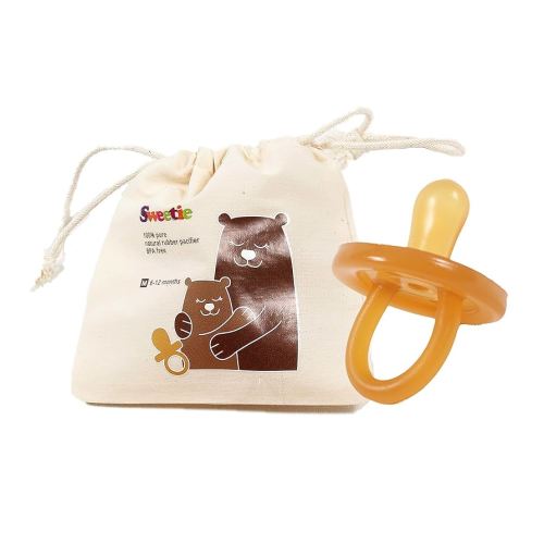 Sweetie Rubber Pacifier Natural Rubber with Symmetrical Nipple 1 Count 0-6 Months Original Natural Rubber Pacifier