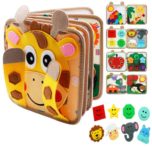 BizyKoady Montessori Felt Busy Book, Quiet Book for Toddlers, Preschool Learning, Autism Sensory Travel Toy