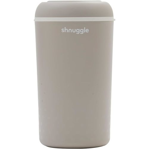 SHNUGGLE Eco-Touch Baby Nappy Diaper Bin - Odor Lock Airlock, No Costly Refills, 10L Capacity, Recyclable, Use Any Bag - Taupe Nursery Diaper Pail