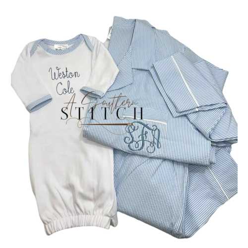 Mommy + Baby Boy Hospital Pant Set | Mommy Hospital Set | Baby Gown | Baby Boy