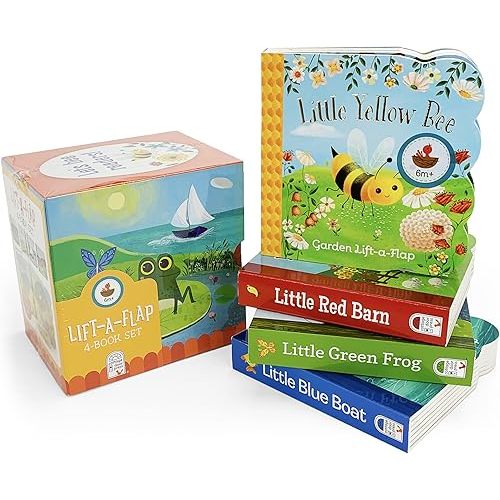 Nature Friends Lift-a-Flap Boxed Set 4-Pack: Little Red Barn, Little Blue Boat, Little Green Frog, and Little Yellow Bee (Chunky Lift a Flap) Board book – Lift the flap, June 19, 2018